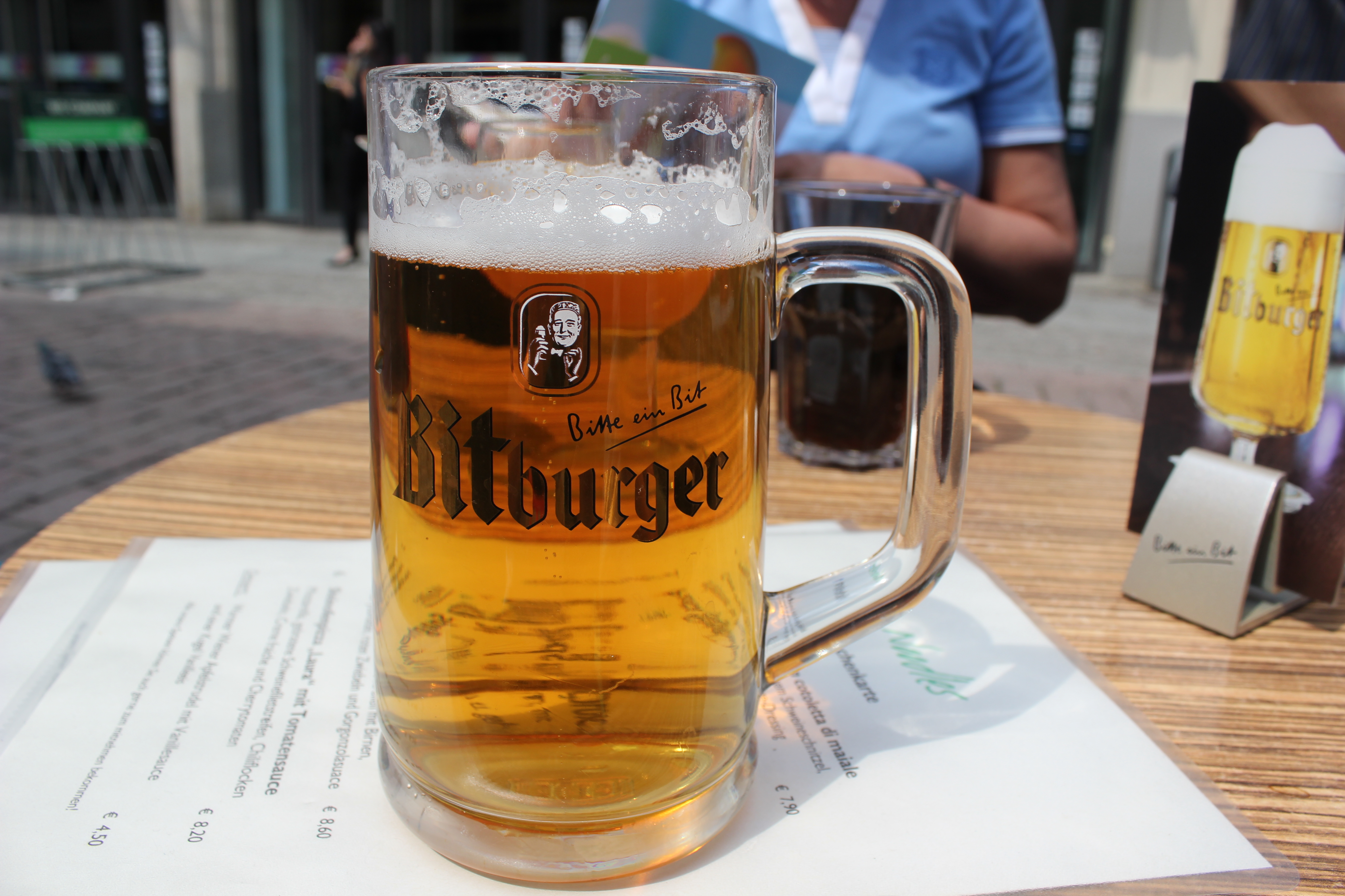 Golden lager beer served fresh at a local brewery