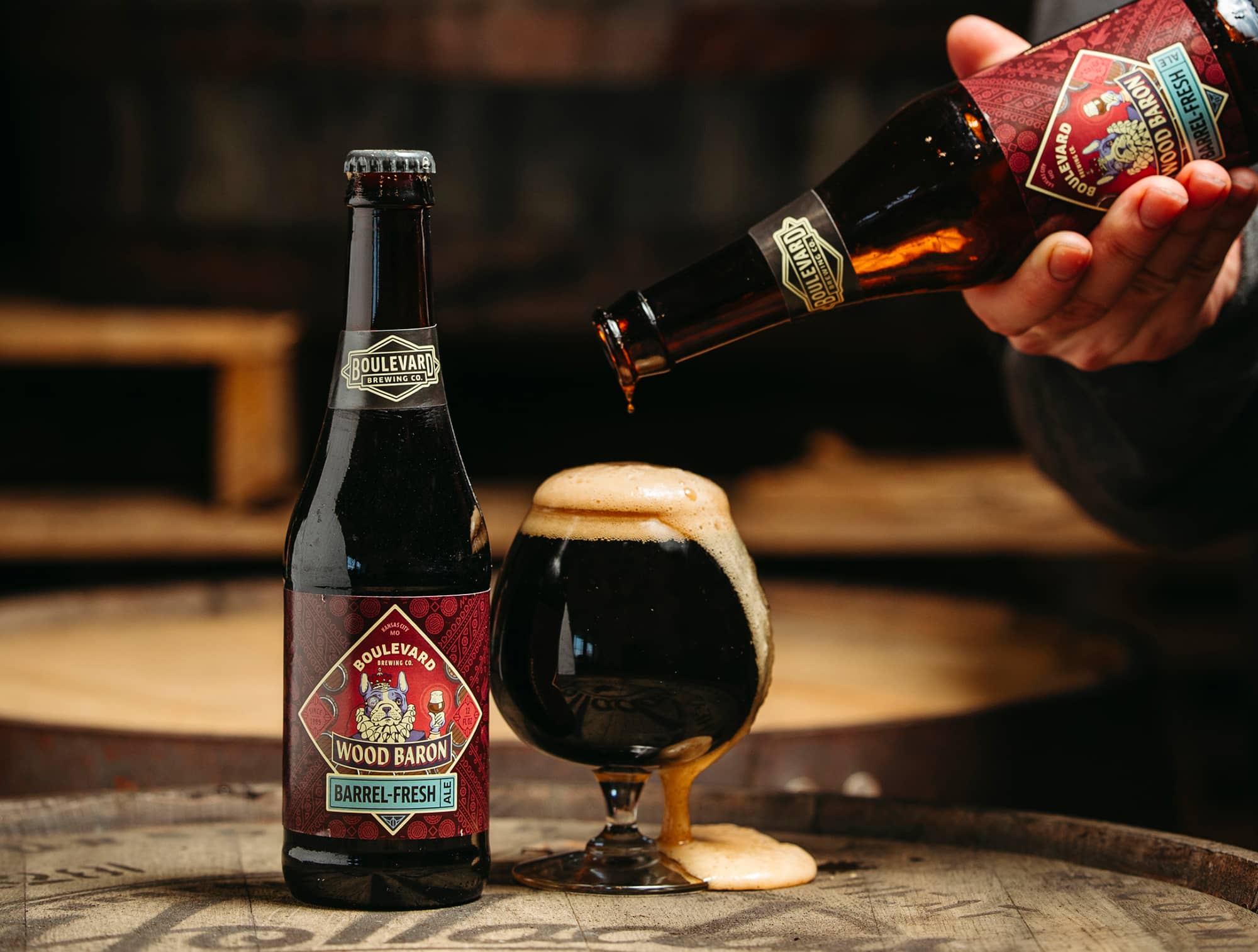 Roasted stout beer with dark malt character
